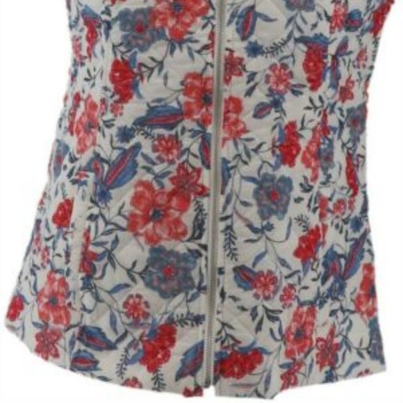 NWT SUSAN GRAVER WEEKEND FLORAL ZIP FRONT‎ VEST 6 - Picture 3 of 11